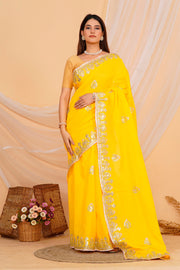 Hand Embroidered Zardozi Saree