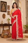 Hand Embroidered Zardozi Saree