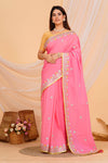 Hand Embroidered Zardozi Saree