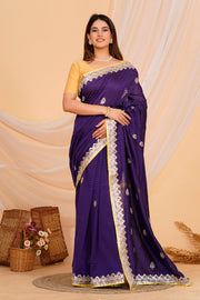 Hand Embroidered Zardozi Saree