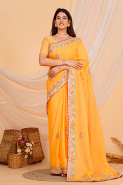 Hand Embroidered Zardozi Saree