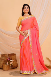 Hand Embroidered Zardozi Saree