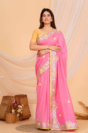 Hand Embroidered Zardozi Saree