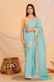 Hand Embroidered Zardozi Saree