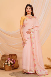 Hand Embroidered Zardozi Saree