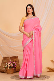 Hand Embroidered Zardozi Saree