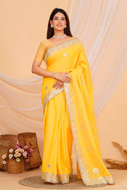 Hand Embroidered Zardozi Saree