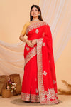 Hand Embroidered Zardozi Saree