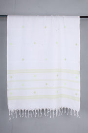 White Stole with Sea Green Stripes and Butis