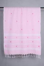 Pink Stole with White Striped and Butis