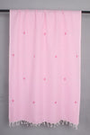 Handwoven Cotton Pink Stole with Butis