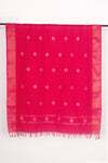 Red Dobby Dupatta with Golden Zari Border and Silver Zari Butis