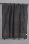 Gray Slub Stole with Goldan Zari