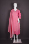 Handwoven Cotton Rani Pink Dupatta