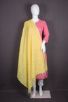 Handwoven Cotton Stole with Intricate Katha Embroidery