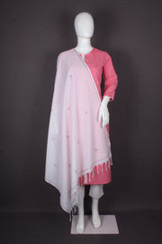 Handwoven Cotton Dupatta with Intricate Embroidery