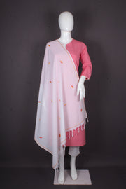 Handwoven Cotton Dupatta with Intricate Embroidery