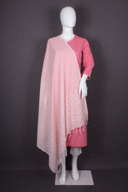 Handwoven Cotton Dupatta with Intricate Katha Embroidery