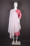 Handwoven Cotton Stole with Intricate Katha Embroidery