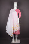 Handwoven Cotton Stole with Intricate Katha Embroidery