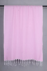 Elegant Self-Line Stole in Soft Pink