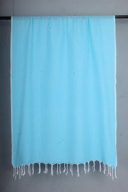 Sky Blue Stole with White Stripes