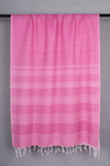 Magenta Pink Stole with Off White Striped