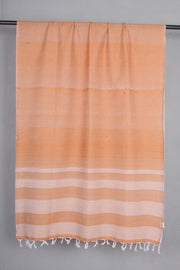 Handwoven Cotton Orange with White Striped