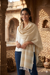 Cream Stole with White Striped