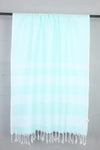 Sea Green and White Striped Stole