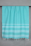Turquoise Blue Stole with White Lining Border