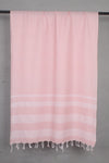 Peach Stole with White Lining Border