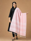 Peach Stole with White Striped