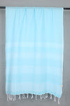 Sky Blue Stole with White Striped