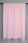 Handwoven Cotton Baby Pink Ikat Stole