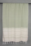 Handwoven Green & Off-White Tangaliya Weave Cotton Dupatta with Traditional Dot Motifs