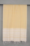 Handwoven Yellow & Cream Tangaliya Weave Cotton Dupatta with Traditional Dot Motifs