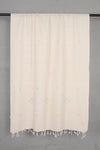 Handwoven Off-White Tangaliya Weave Cotton Dupatta with Traditional Dot Motifs