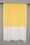 Handwoven Lemon Yellow & Off-White Tangaliya Weave Cotton Dupatta with Traditional Dot Motifs