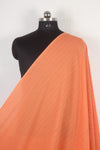 Handwoven Pure Cotton Fabric -Orange with Self Line