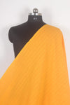 Handwoven Pure Cotton Fabric Self Striped - Mustard Yellow