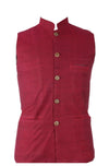 Wine Red Sleeveless Jacket