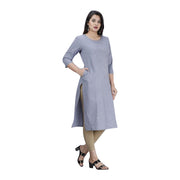 Grey Color Kurti (With White Dots)
