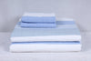 Carolina Blue, White and Sky Blue Striped Double Bedsheet