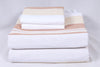 Caramel Brown, White and Cream Striped Double Bedsheet