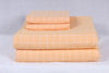 Apricot Orange and White Check Double Bedsheet