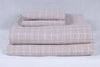 Mocha Brown and White Check Double Bedsheet
