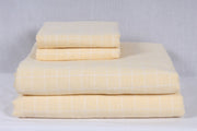 Glowing Moon Yellow and White Check Double Bedsheet
