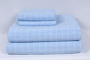Comic Book Blue and White Check Double Bedsheet