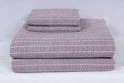Mauve Purple and White Striped Double Bedsheet